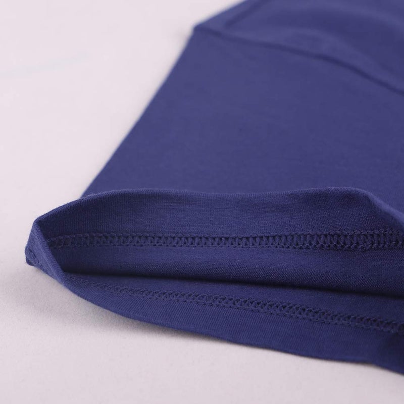 palglg Mens Short Sleeve Cotton Muscle Slim Fitted Sport Henley T-Shirt with Button Navy Blue L - Image 4